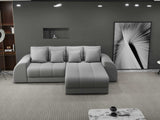 Colțar extensibil dumonde cu ladă de depozitare si sezut confortabil din spuma HR, Verona Enjoy Gri II 290x185 cm Fabrica