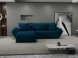 Colțar extensibil dumonde cu ladă de depozitare si sezut confortabil din spuma HR, Berlin Enjoy Verde Petrol 280x185 cm Fabrica