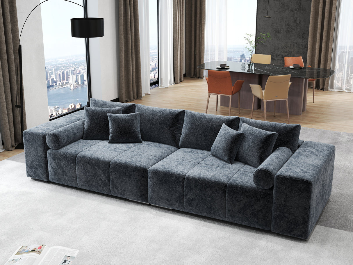 Canapea extensibilă dumonde cu ladă de depozitare si sezut confortabil din spuma HR, Marbela Euphoria Grafit XXL 295x100 cm fabrica