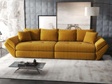 Canapea extensibilă dumonde cu ladă de depozitare si sezut confortabil din spuma HR, Loana Ambience Mustar 300x100 cm Fabrica
