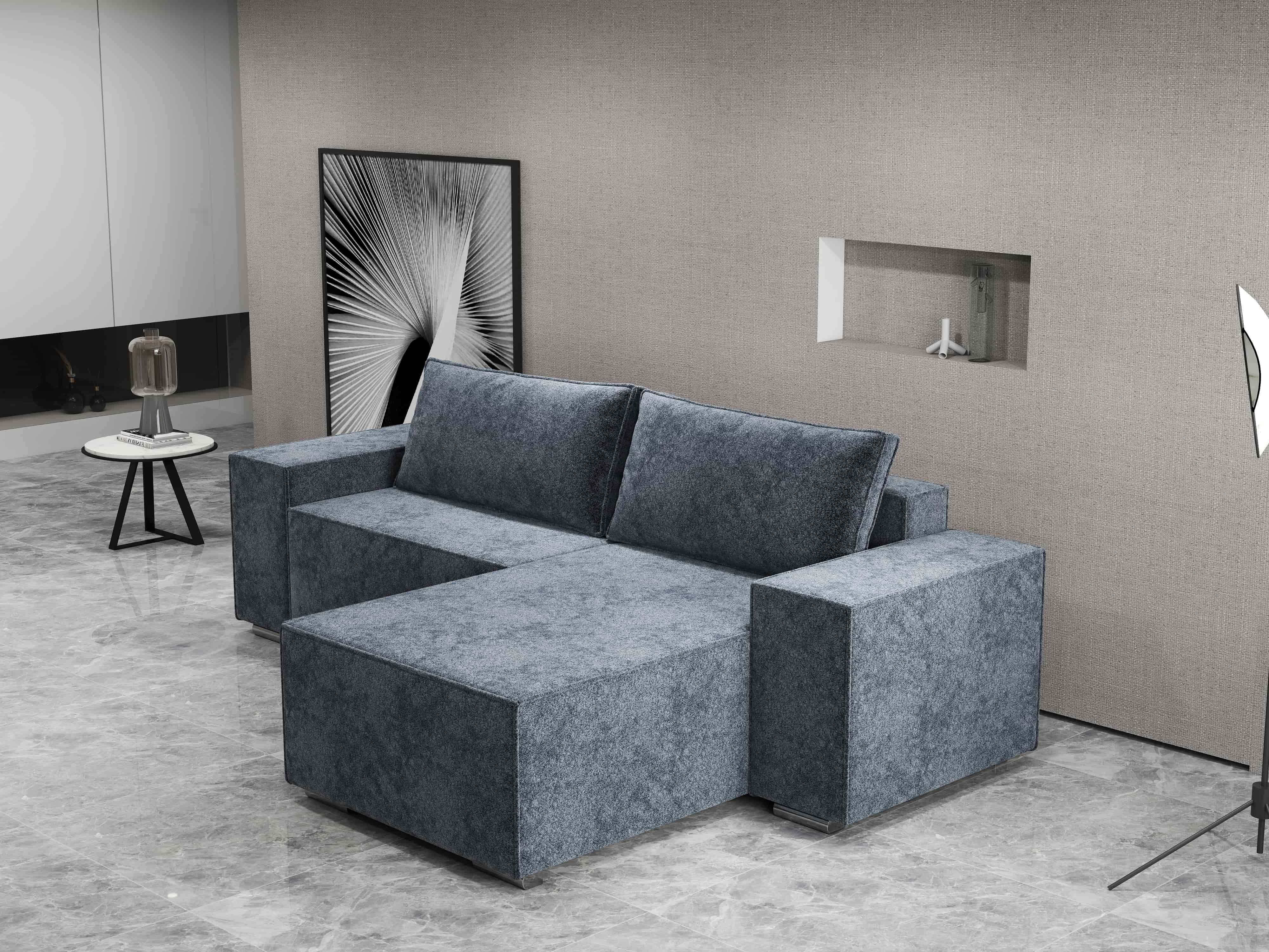 Colțar extensibil dumonde cu ladă de depozitare si sezut confortabil din spuma HR, Dream Euphoria Grafit 290x185 cm II Fabrica