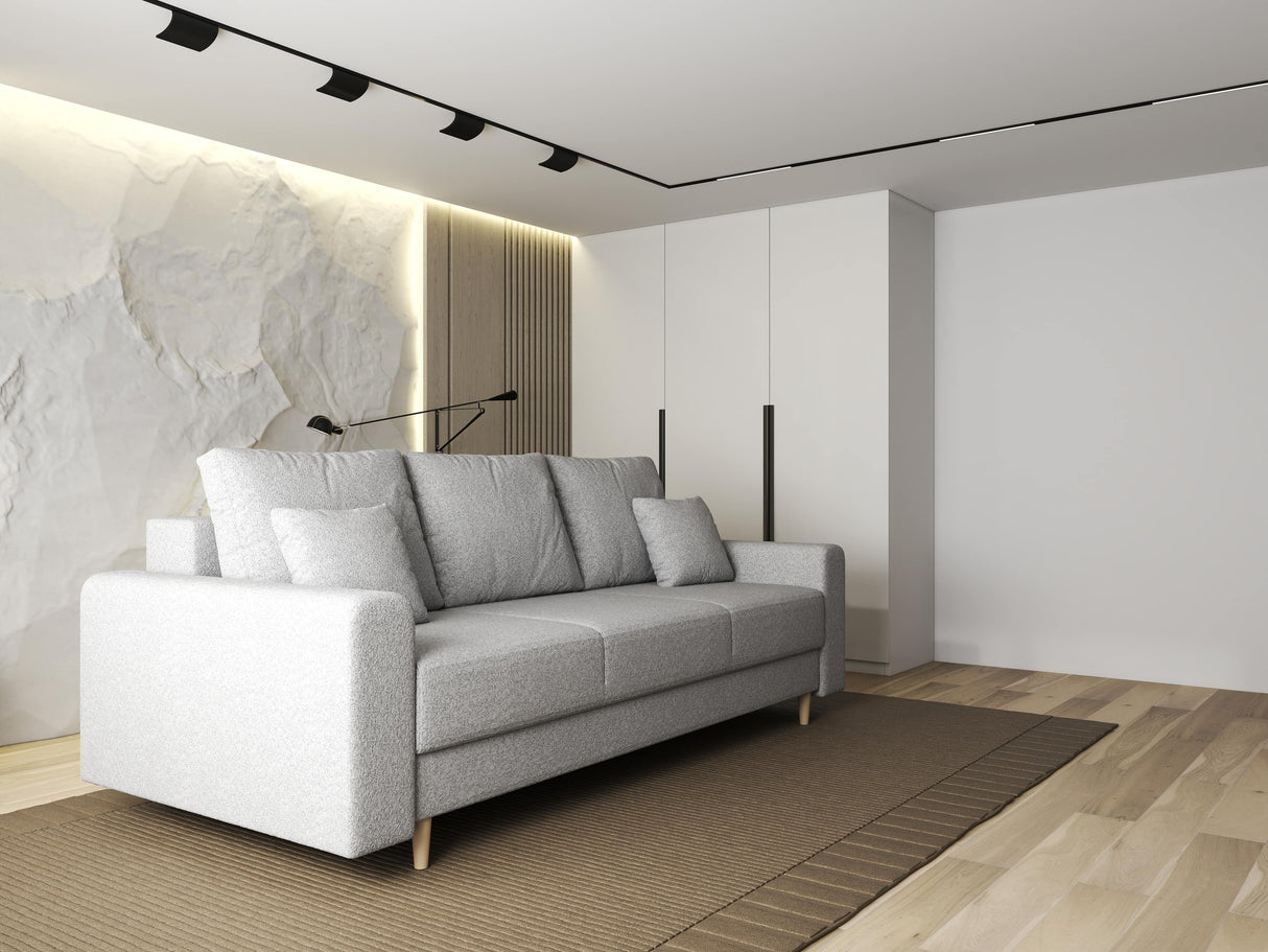 Canapea extensibilă dumonde cu ladă de depozitare si sezut confortabil din spuma HR, Kronos Euphoria Gri 210x100 cm fabrica