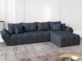 Colțar extensibil dumonde cu ladă de depozitare si sezut confortabil din spuma HR,Berlin XL Enjoy Lux Grey Antracit 350x185 cm II Fabrica