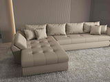 Colțar extensibil dumonde cu ladă de depozitare si sezut confortabil din spuma HR, Loana XL Enjoy Bej 335x185 cm Fabrica