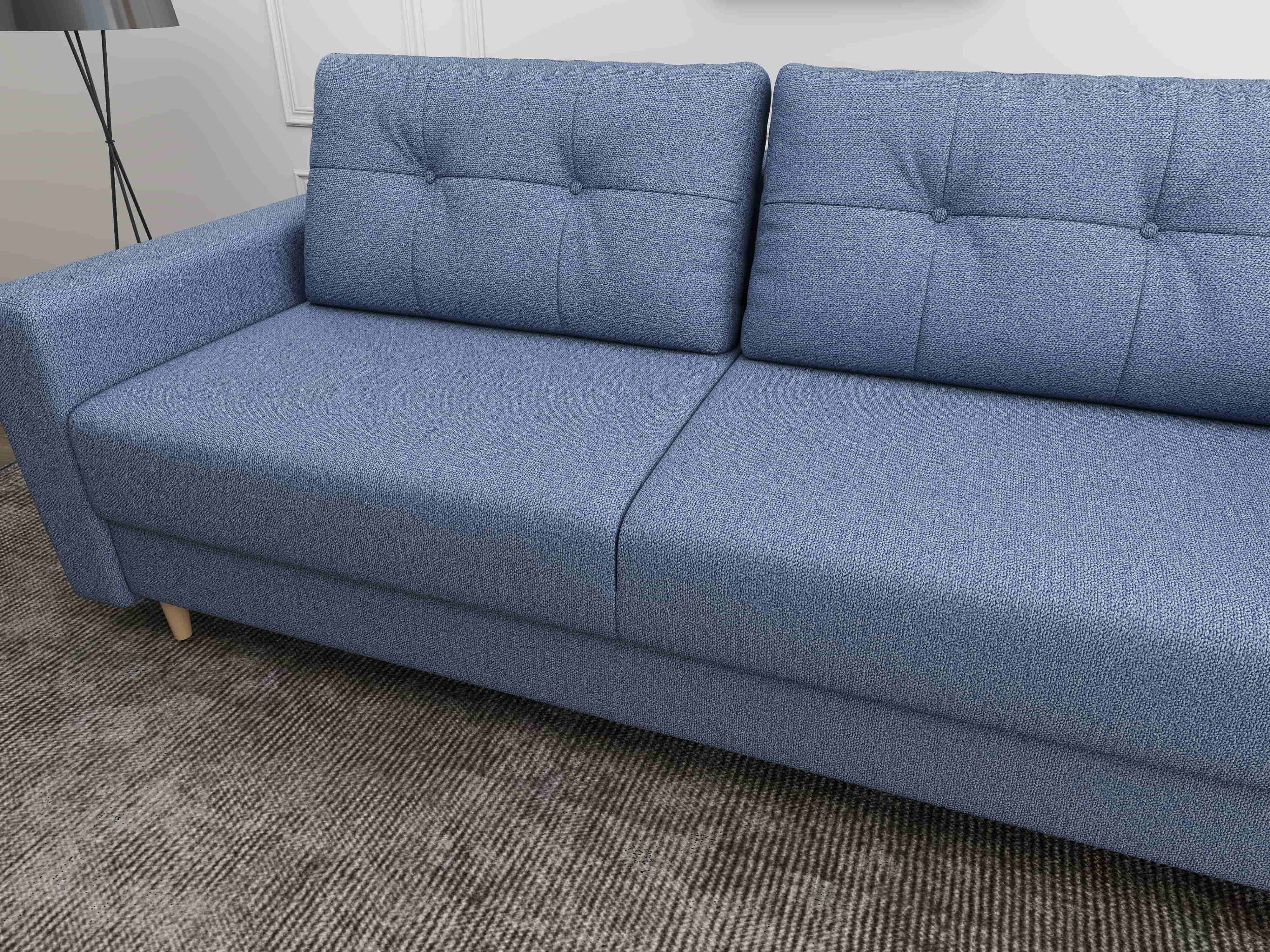 Canapea extensibilă dumonde cu ladă de depozitare si sezut confortabil din spuma HR, Summer Enjoy Albastru 225x100 cm
