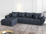 Colțar extensibil dumonde cu ladă de depozitare si sezut confortabil din spuma HR, Berlin XL Enjoy Lux Grey Antracit 350x185 cm Fabrica