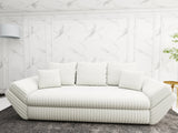 Canapea extensibilă dumonde cu ladă de depozitare si sezut confortabil din spuma HR, Loana Ambience White 250x100 cm Fabrica