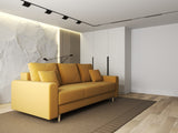 Canapea extensibilă dumonde cu ladă de depozitare si sezut confortabil din spuma HR, Kronos Royal Mustar 210x100 cm fabrica