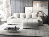 Colțar extensibil dumonde cu ladă de depozitare si sezut confortabil din spuma HR, Verona Euphoria Alb II 290x185 cm Fabrica