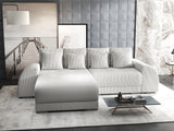Colțar extensibil dumonde cu ladă de depozitare si sezut confortabil din spuma HR, Verona Zoom Gri 290x185 cm Fabrica