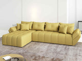 Colțar extensibil dumonde cu ladă de depozitare si sezut confortabil din spuma HR, Berlin XL Enjoy Lux Melon 350x185 cm Fabrica