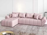 Colțar extensibil dumonde cu ladă de depozitare si sezut confortabil din spuma HR, Berlin XL Enjoy Lux Flamingo 350x185 cm Fabrica