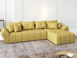 Colțar extensibil dumonde cu ladă de depozitare si sezut confortabil din spuma HR, Berlin XL Enjoy Lux Melon 350x185 cm II Fabrica