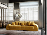 Canapea extensibilă dumonde cu 2 lăzi de depozitare si sezut confortabil din spuma HR, Verona Royal Mustar 310x100 cm Fabrica