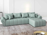 Colțar extensibil dumonde cu ladă de depozitare si sezut confortabil din spuma HR, Berlin XL Enjoy Lux Mint 350x185 cm II Fabrica