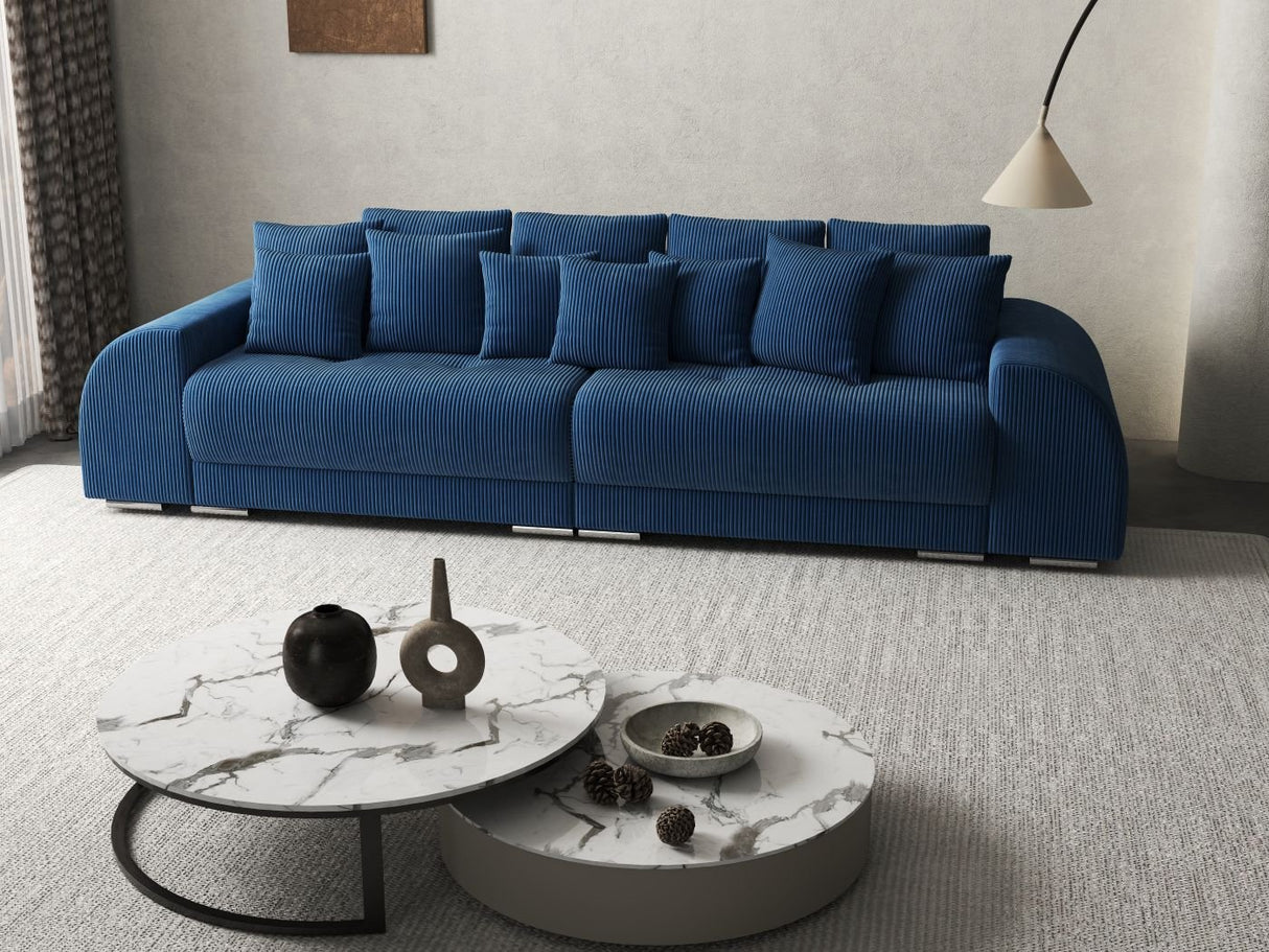 Canapea extensibilă dumonde cu 2 lăzi de depozitare si sezut confortabil din spuma HR, Verona Blue 310x100 cm Fabrica