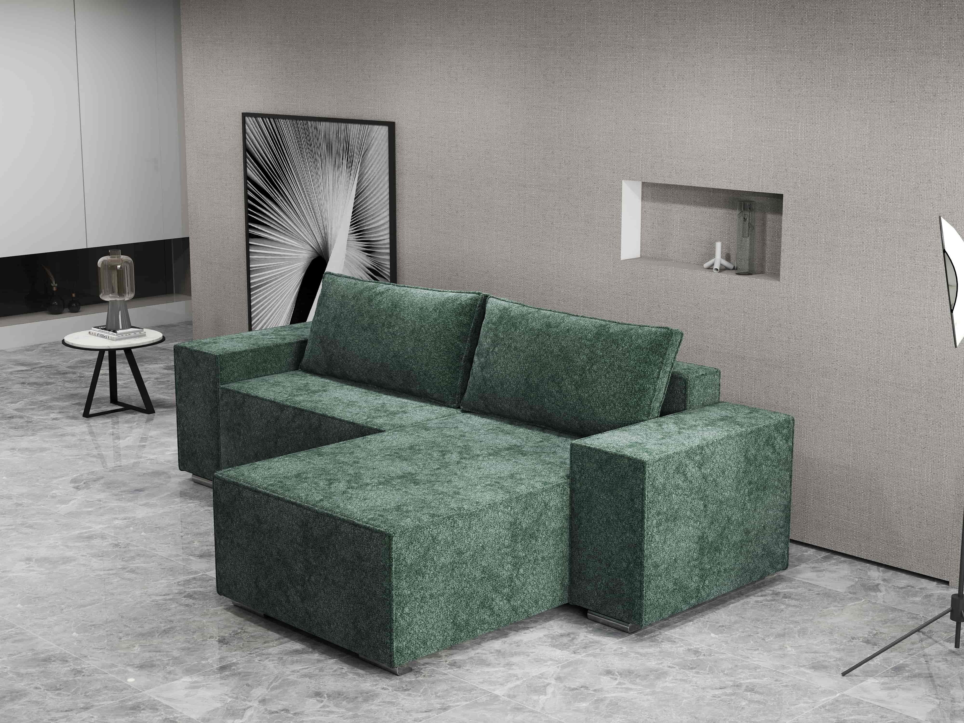 Colțar extensibil dumonde cu ladă de depozitare si sezut confortabil din spuma HR, Dream Euphoria Verde 290x185 cm II Fabrica