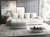 Colțar extensibil dumonde cu ladă de depozitare si sezut confortabil din spuma HR, Verona Euphoria Alb 290x185 cm Fabrica