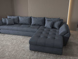 Colțar extensibil dumonde cu ladă de depozitare si sezut confortabil din spuma HR, Loana XL Enjoy Gri Antracit II 335x185 cm Fabrica