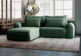 Colțar extensibil dumonde cu ladă de depozitare si sezut confortabil din spuma HR, Denver Ambience Verde 275x185 cm Fabrica