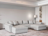 Colțar extensibil dumonde cu ladă de depozitare si sezut confortabil din spuma HR, Loana U Gri Euphoria 355x185 cm Fabrica