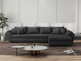 Colțar extensibil dumonde cu ladă de depozitare si sezut confortabil din spuma HR, Loana XL Enjoy Gri Grafit II 335x185 cm Fabrica