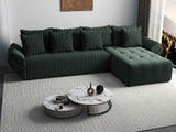 Colțar extensibil dumonde cu ladă de depozitare si sezut confortabil din spuma HR, Berlin XL Ambience Green II 350x185 cm Fabrica