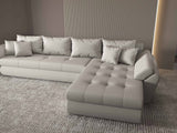 Colțar extensibil dumonde cu ladă de depozitare si sezut confortabil din spuma HR, Loana XL Enjoy Beige II 335x185 cm Fabrica