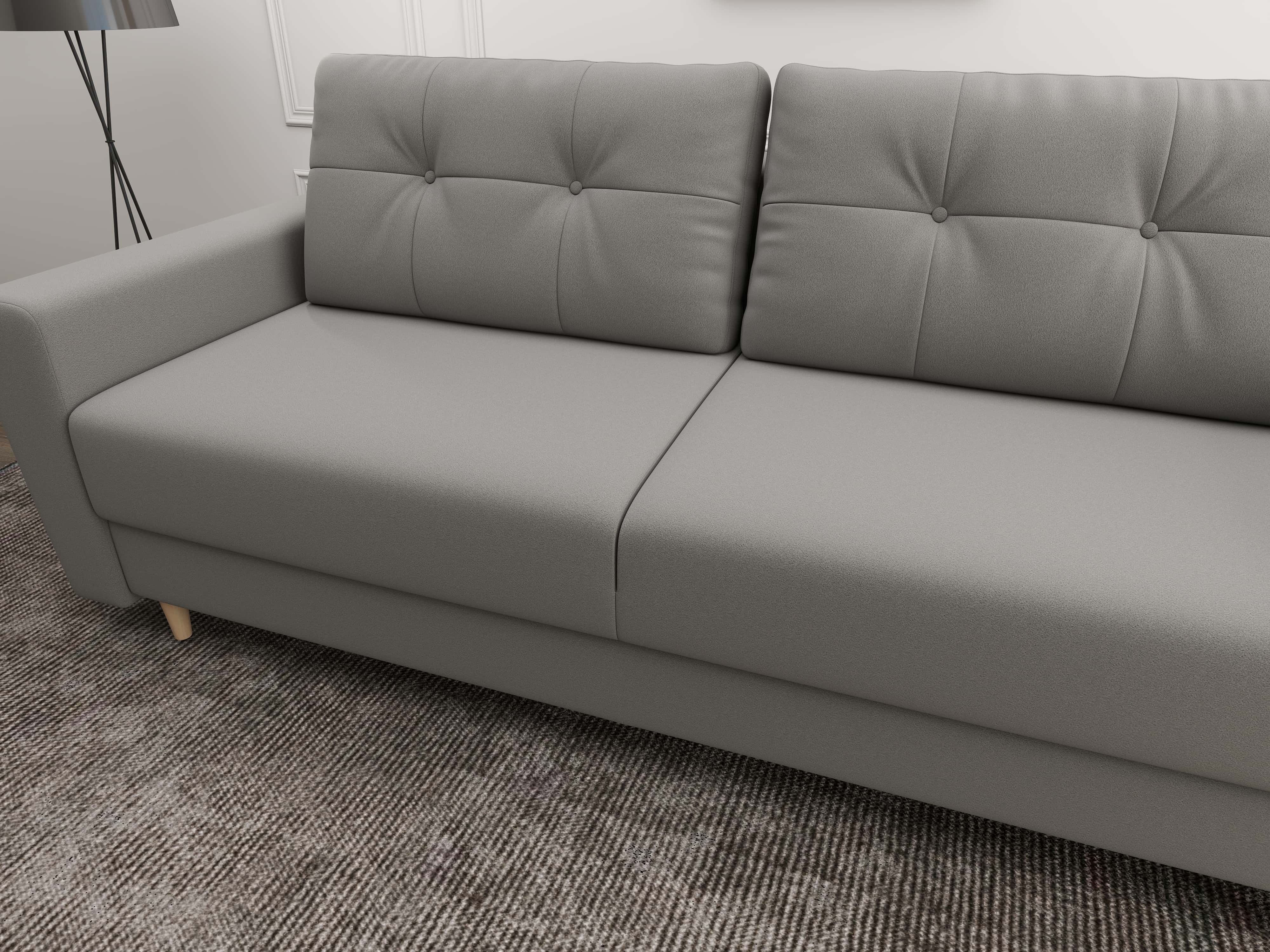 Canapea extensibilă dumonde cu ladă de depozitare si sezut confortabil din spuma HR, Summer Royal Gri 225x100 cm