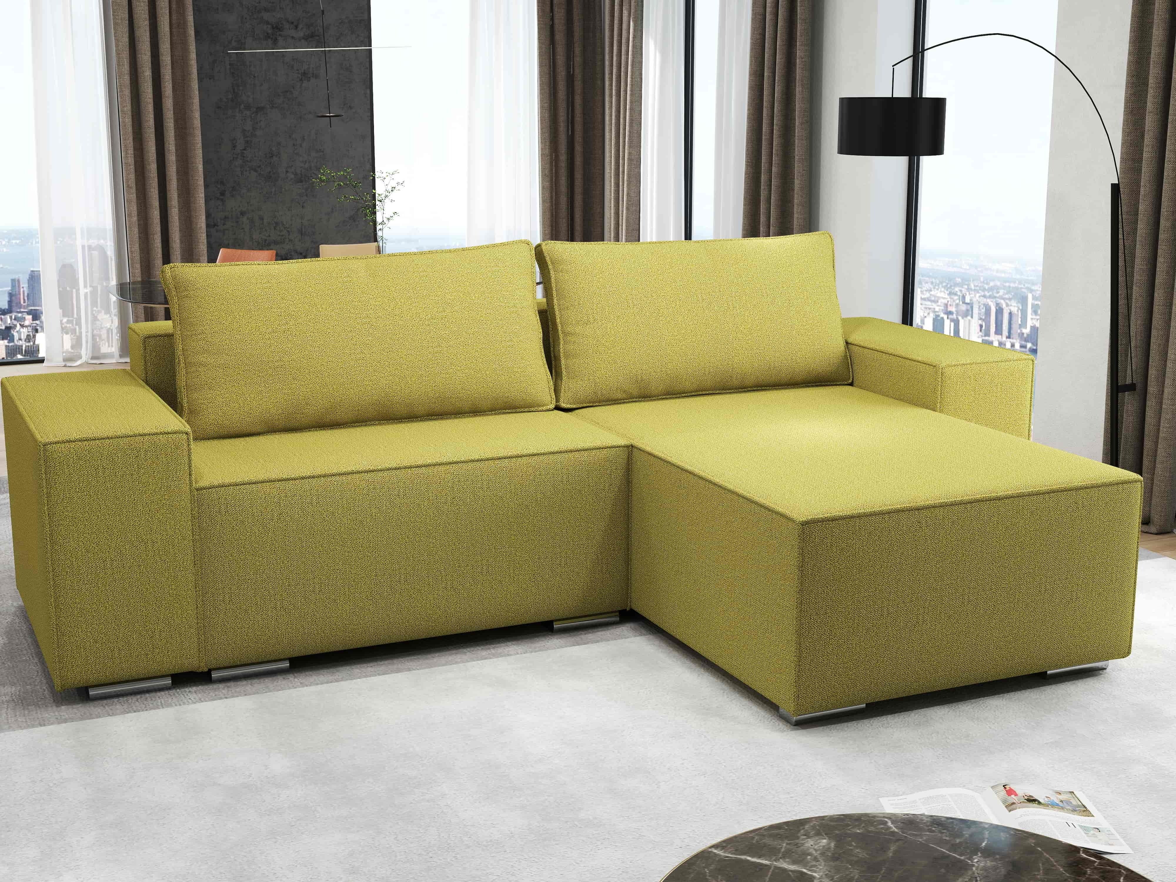 Colțar extensibil dumonde cu ladă de depozitare si sezut confortabil din spuma HR, Dream Enjoy Verde 290x185 cm II Fabrica