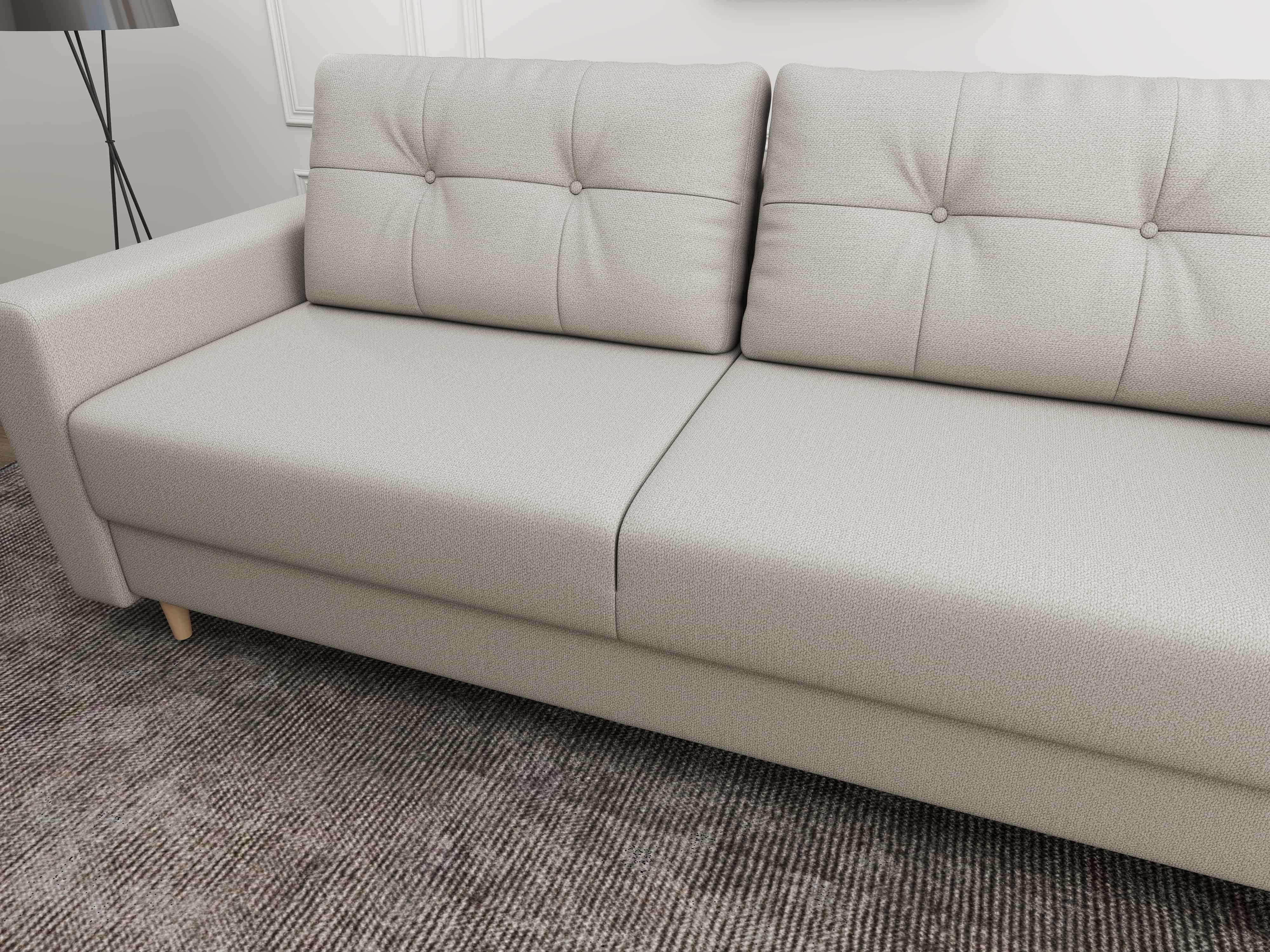 Canapea extensibilă dumonde cu ladă de depozitare si sezut confortabil din spuma HR, Summer Enjoy Bej 225x100 cm