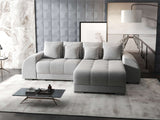 Colțar extensibil dumonde cu ladă de depozitare si sezut confortabil din spuma HR, Verona Euphoria Gri II 290x185 cm Fabrica