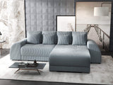 Colțar extensibil dumonde cu ladă de depozitare si sezut confortabil din spuma HR, Verona Zoom Gri Mint II 290x185 cm Fabrica