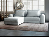 Colțar extensibil dumonde cu ladă de depozitare si sezut confortabil din spuma HR, Denver Zoom Gri Mint 275x185 cm Fabrica