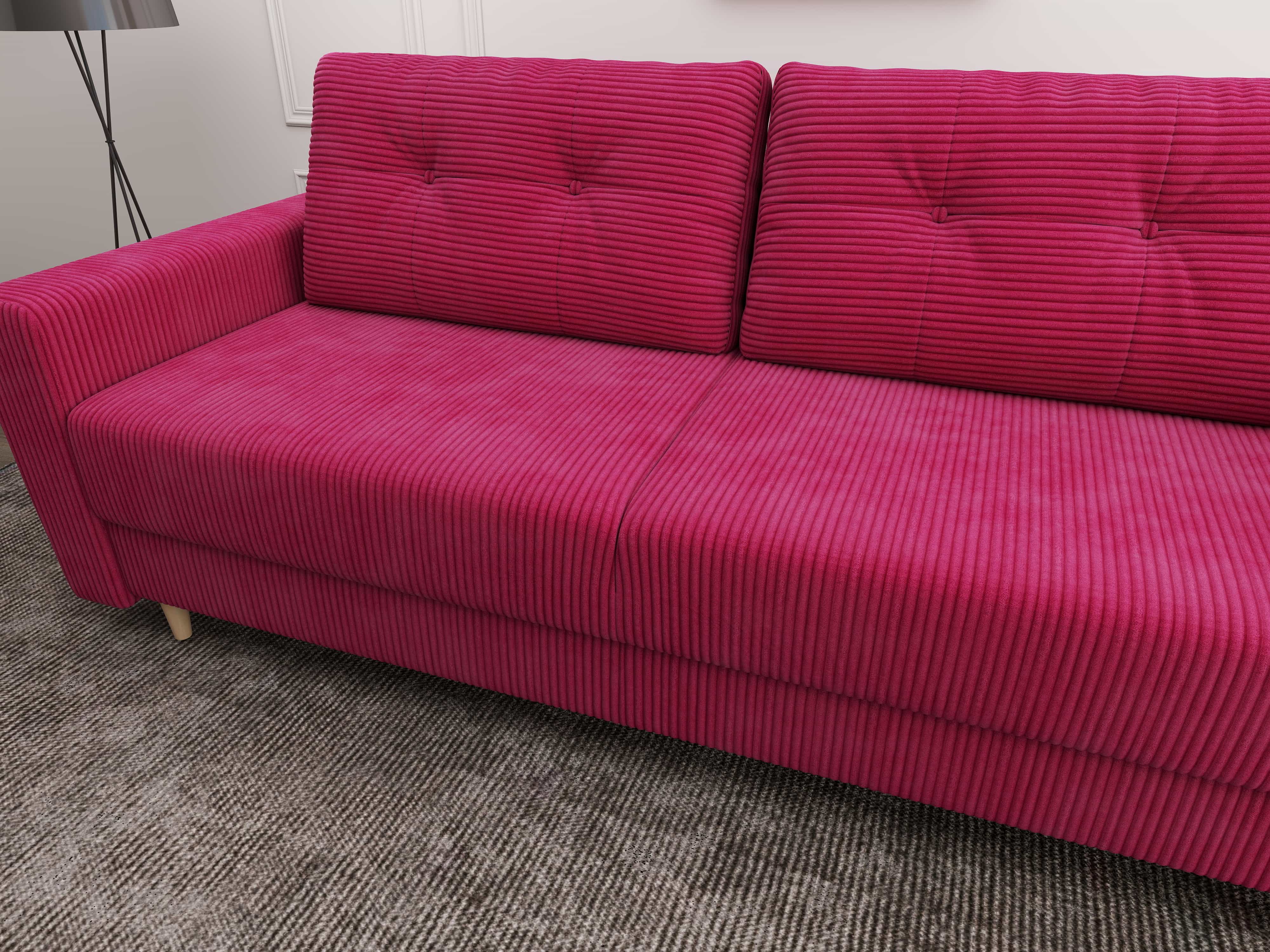 Canapea extensibilă dumonde cu ladă de depozitare si sezut confortabil din spuma HR, Summer Zoom Rosu 225x100 cm