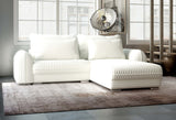 Colțar extensibil dumonde cu ladă de depozitare si sezut confortabil din spuma HR, Denver Ambience Alb 275x185 cm II Fabrica