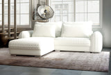Colțar extensibil dumonde cu ladă de depozitare si sezut confortabil din spuma HR, Denver Ambience Alb 275x185 cm Fabrica