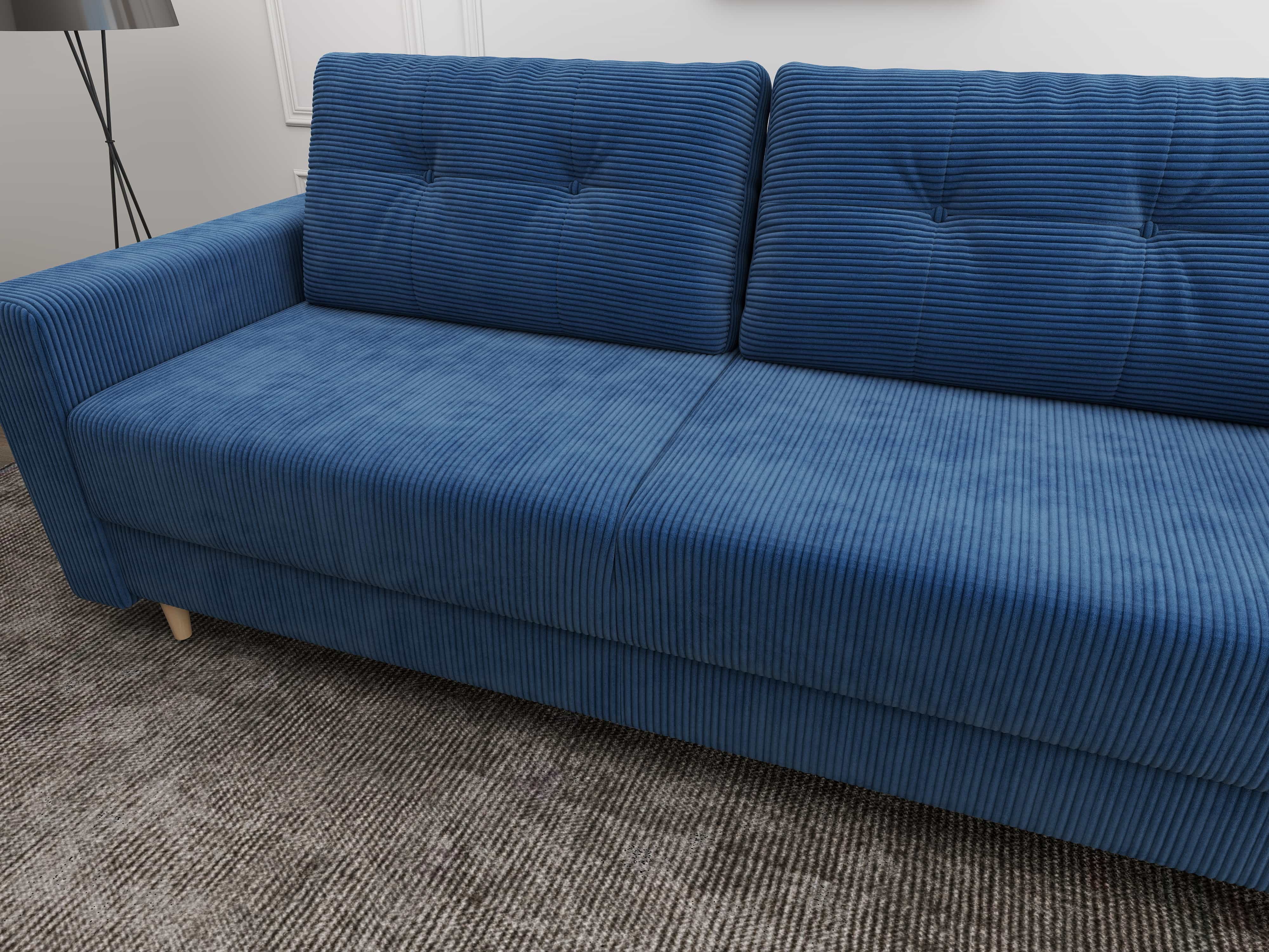 Canapea extensibilă dumonde cu ladă de depozitare si sezut confortabil din spuma HR, Summer Zoom Albastru 225x100 cm