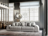 Canapea extensibilă dumonde cu 2 lăzi de depozitare si sezut confortabil din spuma HR, Big Sofa Verona Enjoy Lux Light Grey 310x100 cm Fabrica
