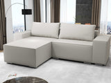 Colțar extensibil dumonde cu ladă de depozitare si sezut confortabil din spuma HR, Dream Enjoy Bej 290x185 cm Fabrica