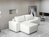 Colțar extensibil dumonde cu ladă de depozitare si sezut confortabil din spuma HR, Dream Euphoria Alb 290x185 cm Fabrica