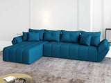 Colțar extensibil dumonde cu ladă de depozitare si sezut confortabil din spuma HR, Berlin XL Enjoy Verde Petrol 350x185 cm Fabrica