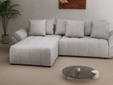 Colțar extensibil dumonde cu ladă de depozitare si sezut confortabil din spuma HR, Berlin Euphoria Gri 280x185 cm Fabrica