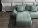 Colțar extensibil dumonde cu ladă de depozitare si sezut confortabil din spuma HR, Berlin Ambience Verde Mint 280x185 cm Fabrica