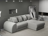 Colțar extensibil dumonde cu ladă de depozitare si sezut confortabil din spuma HR, Verona Royal Gri II 290x185 cm Fabrica