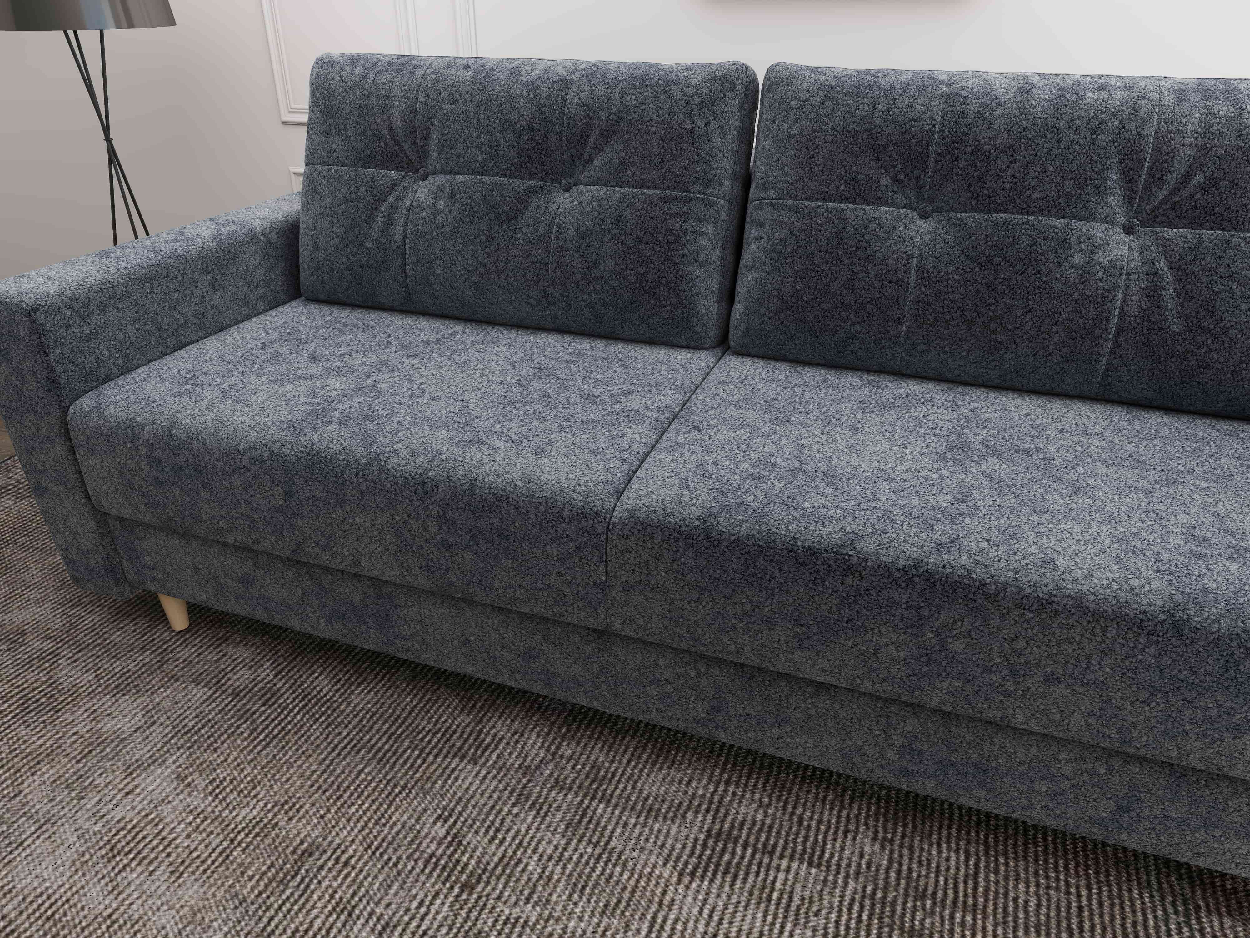 Canapea extensibilă dumonde cu ladă de depozitare si sezut confortabil din spuma HR, Summer Euphoria Gri Grafit 225x100 cm