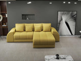 Colțar extensibil dumonde cu ladă de depozitare si sezut confortabil din spuma HR, Verona Enjoy Melon II 290x185 cm Fabrica