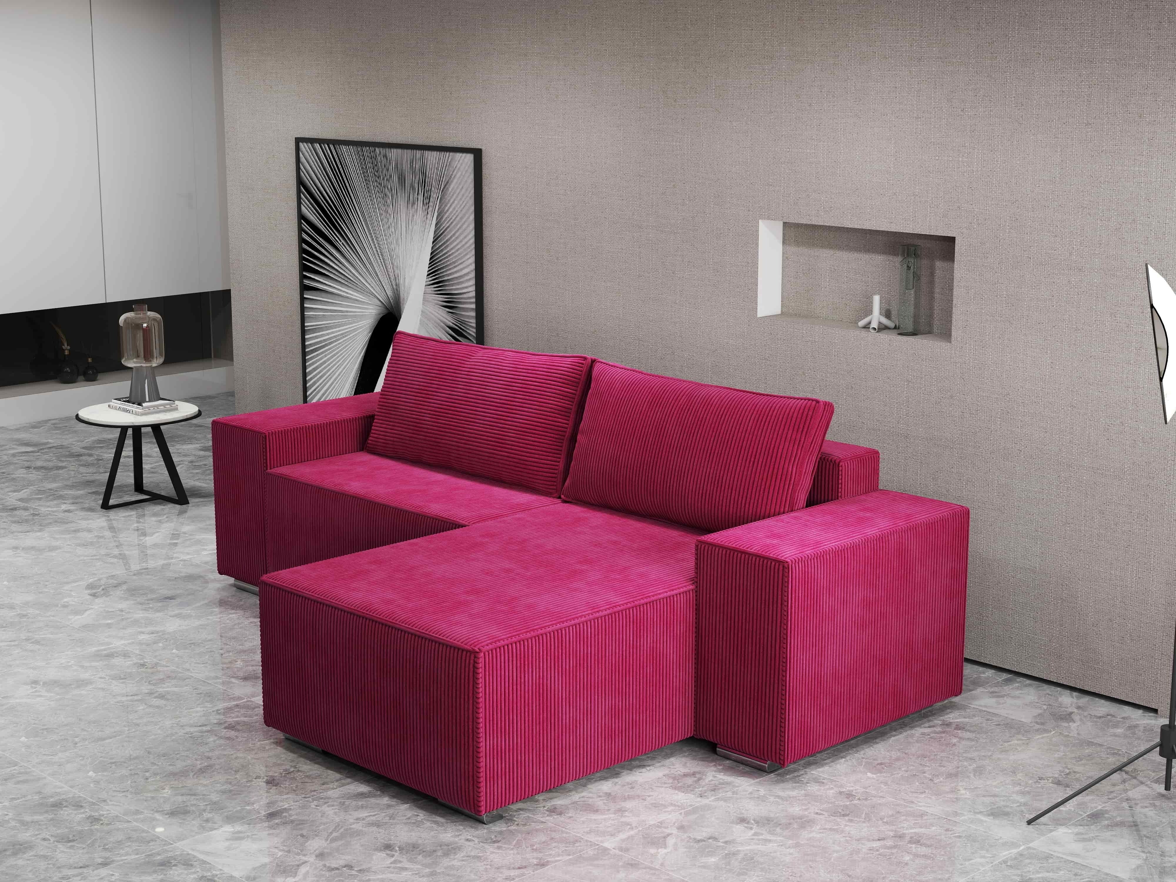 Colțar extensibil dumonde cu ladă de depozitare si sezut confortabil din spuma HR, Dream Zoom Rosu 290x185 cm II Fabrica