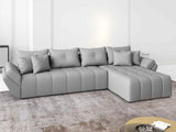 Colțar extensibil dumonde cu ladă de depozitare si sezut confortabil din spuma HR, Berlin XL Enjoy Lux Grey 350x185 cm II Fabrica