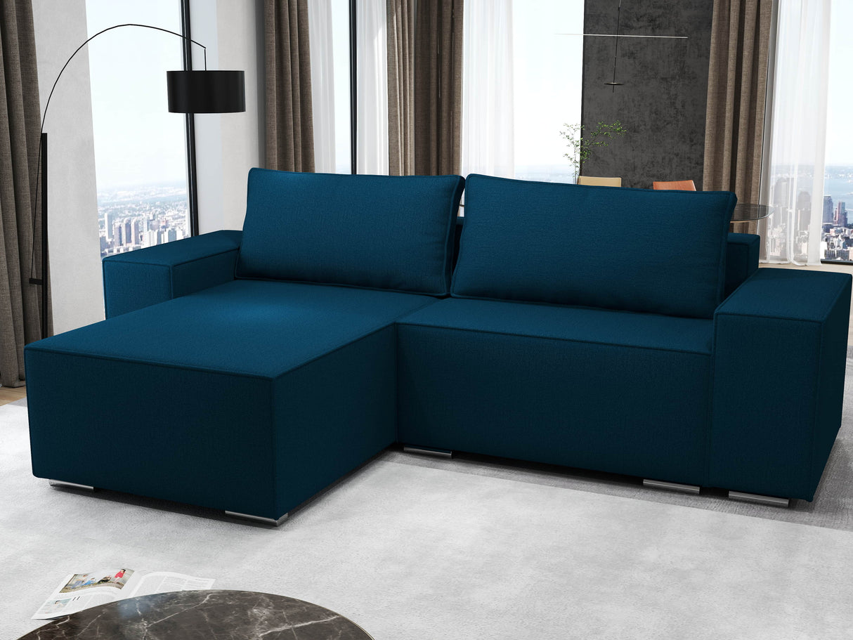 Colțar extensibil dumonde cu ladă de depozitare si sezut confortabil din spuma HR, Dream Enjoy Verde Petrol 290x185 cm Fabrica